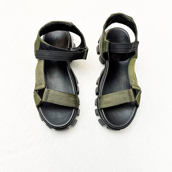 Tony Bianco Nikita Sandal Olive Green Grossgrain Open Toe Shoes Size 9 New - Picture 1 of 6